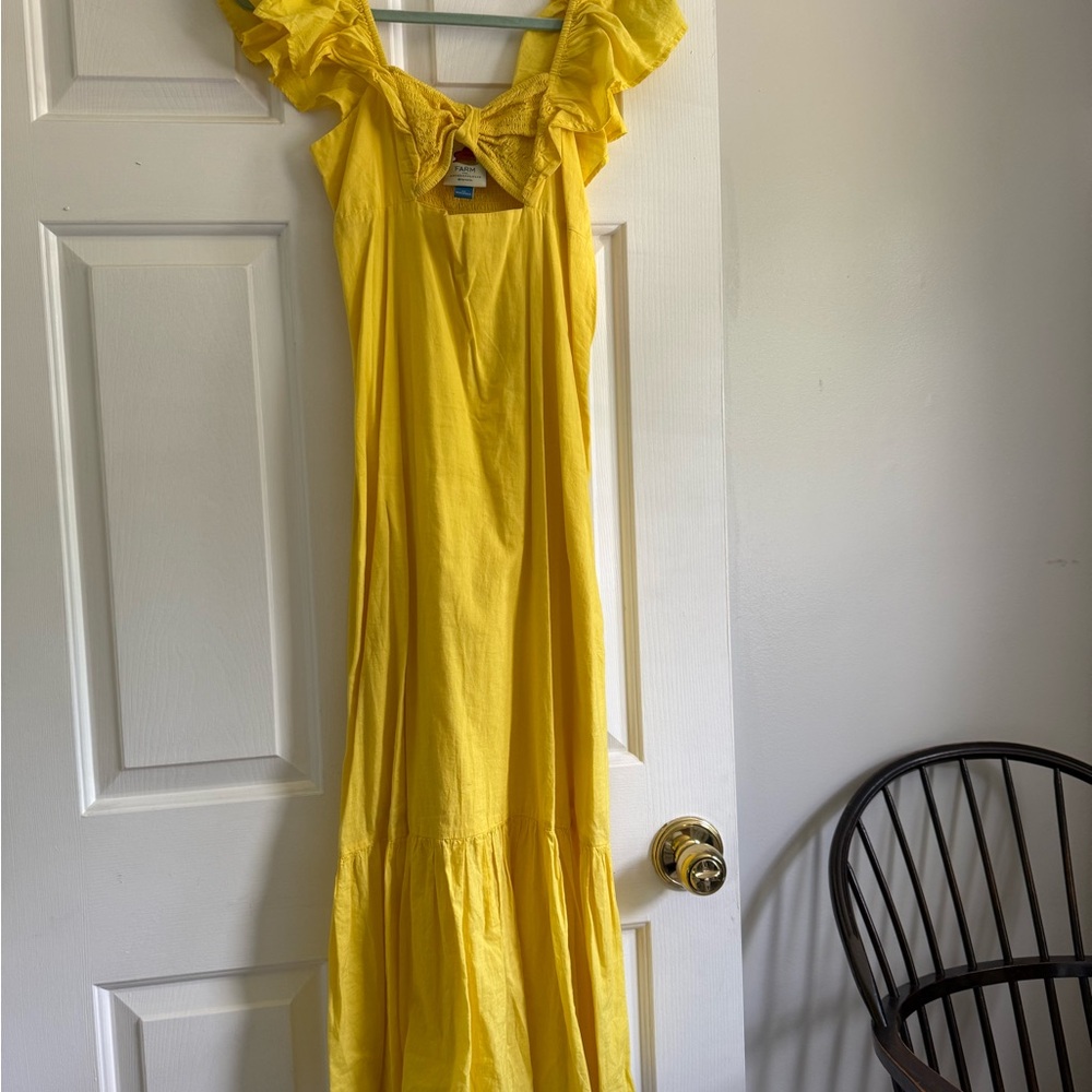 FARM Rio Yellow Midi Dress - Picture 5 of 6
